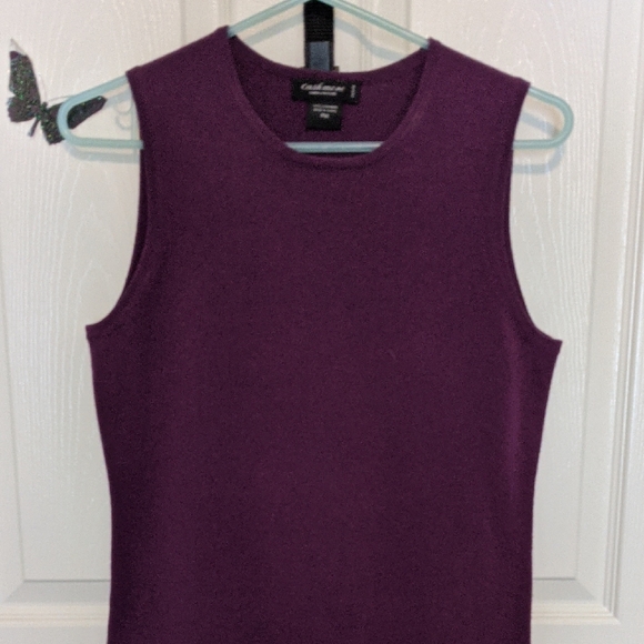 Lord & Taylor Tops - Cashmere Lord And Taylor Deep Purple Sleeveless Sweater Vest